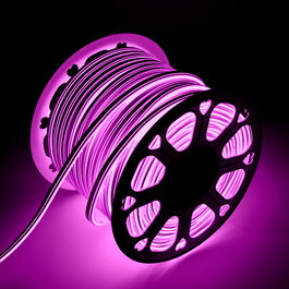 Neon Flex Tira LED Manguera Rosa 6W 220VAC 8x18mm Doble 120xSMD2835 x1M