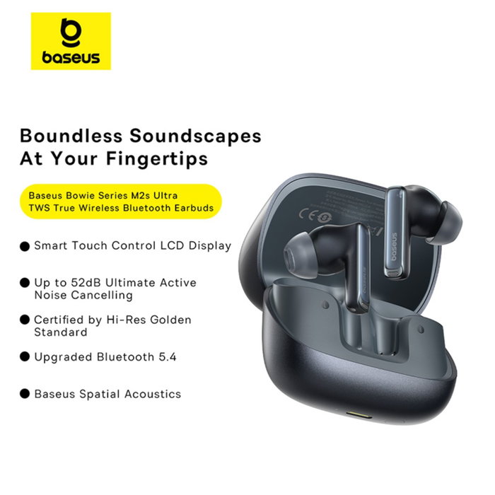 Baseus Bowie M2s Ultra True Wireless Headphones Black
