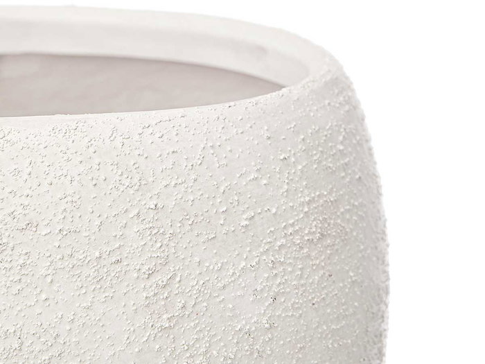 Ibergarden Set 2 Macetas Rugosa Blanca 19 cm y 25 cm Cerámica (Set de 2)