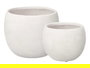 Ibergarden Set 2 Macetas Rugosa Blanca 19 cm y 25 cm Cerámica (Set de 2)