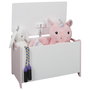 Home Deco Kids Baúl Luna 60x36,5x39 cm para Juguetes con Asas y Tapa Decorada Rosa