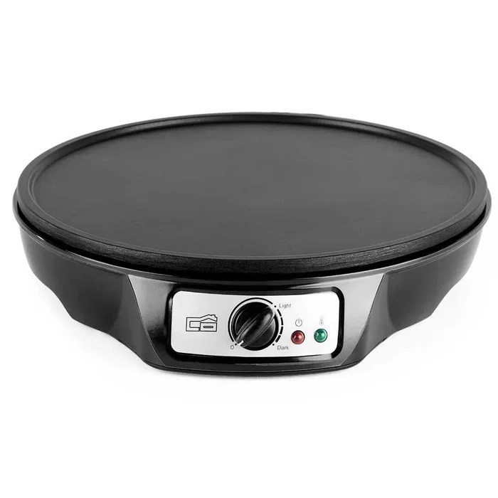 Orbegozo CM 2360 Crepera Eléctrica 1000W Superficie Antiadherente Ø30cm Negro con Espátula de Madera y Esparcidor de Masa Incluidos
