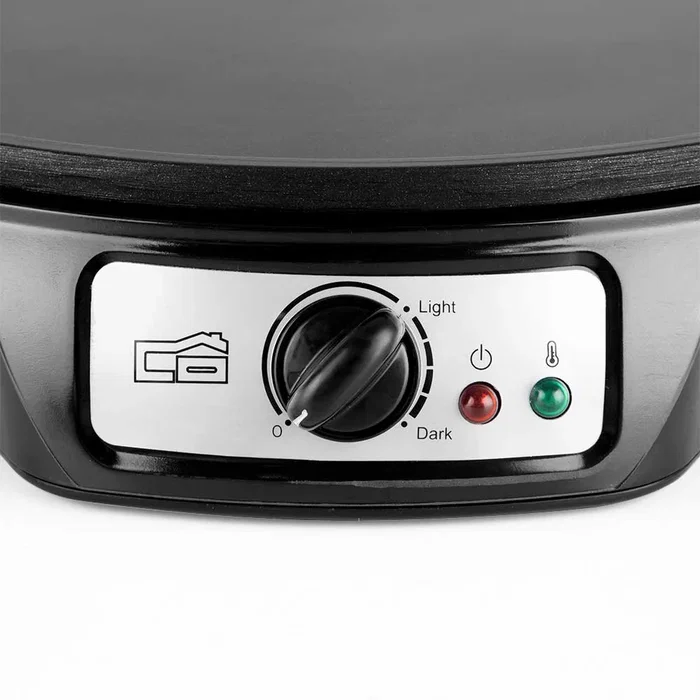 Orbegozo CM 2360 Crepera Eléctrica 1000W Superficie Antiadherente Ø30cm Negro con Espátula de Madera y Esparcidor de Masa Incluidos