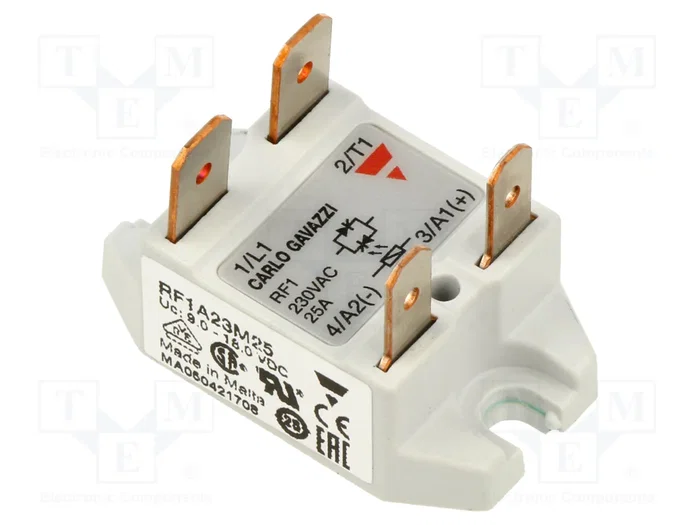CARLO GAVAZZI RF1A23M25 Relé de Semiconductor 25A Monofásico CARLO GAVAZZI RF1A23M25 Relé de Semiconductor 25A Monofásico