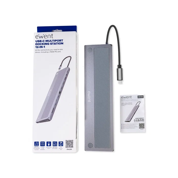 Ewent EW1150 Docking Station 12 en 1 USB-C con 4K@60Hz y PD 100W Ewent EW1150 Docking Station 12 en 1 USB-C con 4K@60Hz y PD 100W