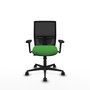 PIQUERAS Y CRESPO Silla de oficina Yunquera con mecanismo Sincro/Traslack, Verde y Negro
