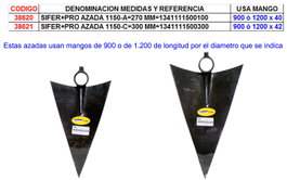 SIFER PRO Azada 1150-C de 300 mm