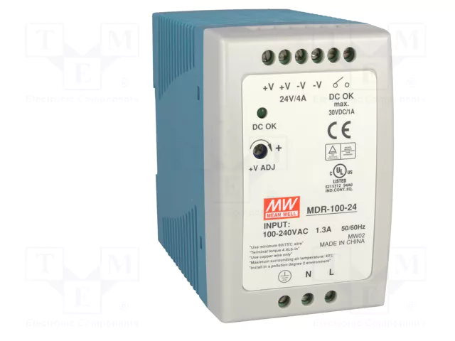MEAN WELL MDR-100-24 Alimentador de impulso 96W 24VDC