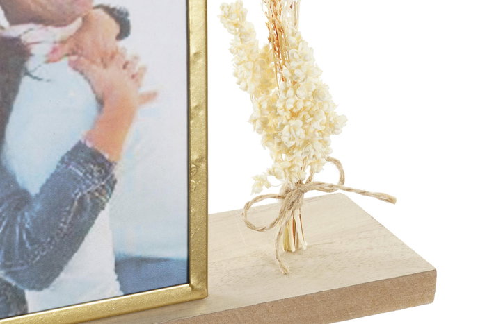 DKD Home Decor Reloj de Sobremesa MDF y Metal con Marco de Fotos Natural y Dorado DKD Home Decor Reloj de Sobremesa MDF y Metal con Marco de Fotos Natural y Dorado