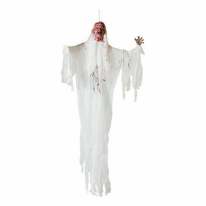 Atosa Fantasma Colgante Decoración Halloween Blanco 220 cm con Cara Monstruosa y Manos Levantadas - Espeluznante