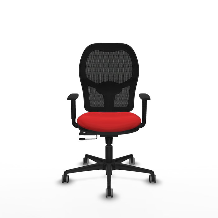 PIQUERAS Y CRESPO Silla de oficina Jorquera con mecanismo Sincro/Traslack Rojo y Negro