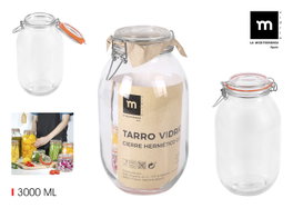 La Mediterranea Tarro Hermético Vidrio Clip 3000 ml (6 Unidades)