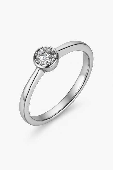 Diamonfire Anillo de Plata de Ley con Circonita 4mm Gris Diamonfire Anillo de Plata de Ley con Circonita 4mm Gris