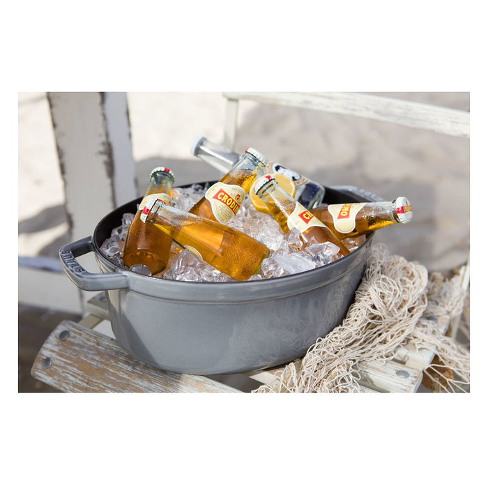 Staub La Cocotte Cazuela Ovalada de Hierro Fundido 31cm Gris