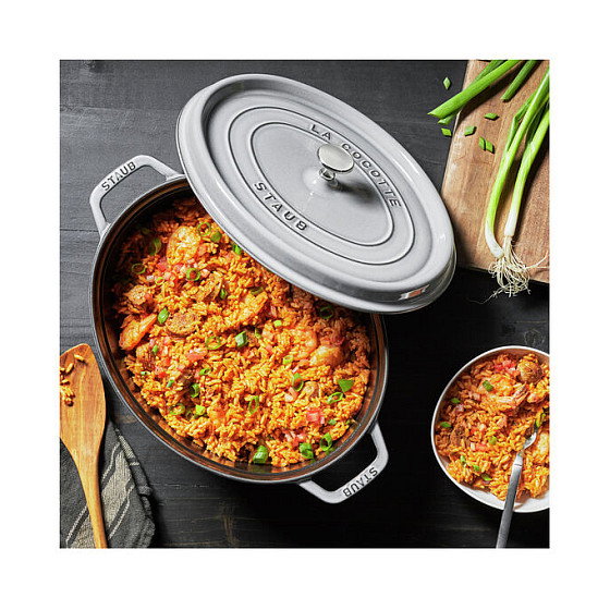 Staub La Cocotte Cazuela Ovalada de Hierro Fundido 31cm Gris
