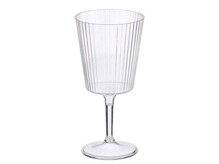 Leknes Copa Rayas Transparente 400 ml 9x18.5x9 cm (Set de 24)