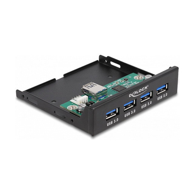 DeLOCK Hub de panel frontal de 3.5 pulgadas con 4 puertos USB 3.2 Gen 1 Tipo-A DeLOCK Hub de panel frontal de 3.5 pulgadas con 4 puertos USB 3.2 Gen 1 Tipo-A