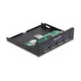 DeLOCK Hub de panel frontal de 3.5 pulgadas con 4 puertos USB 3.2 Gen 1 Tipo-A