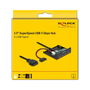 Delock 3.5" Interno USB 3.2 Gen 1 Hub 4 Puertos, 5 Gbit/s, VIA VL817, Panel E/S, Metal Negro