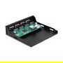 Delock 3.5" Interno USB 3.2 Gen 1 Hub 4 Puertos, 5 Gbit/s, VIA VL817, Panel E/S, Metal Negro