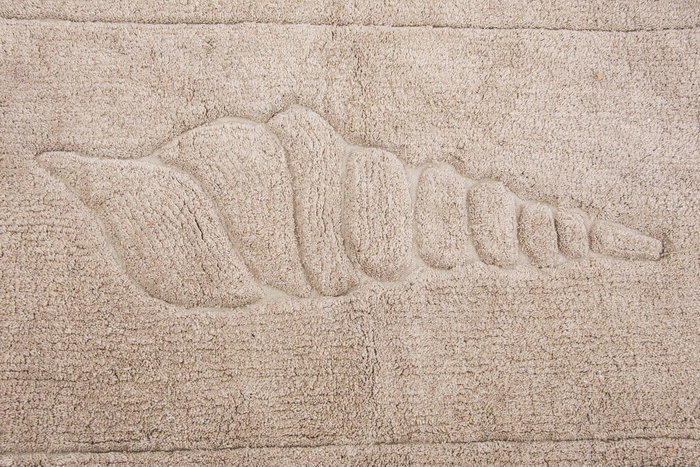 DKD Home Decor Alfombra 6 Unidades Marron Beige 50 x 80 cm Baño Caracola Algodon