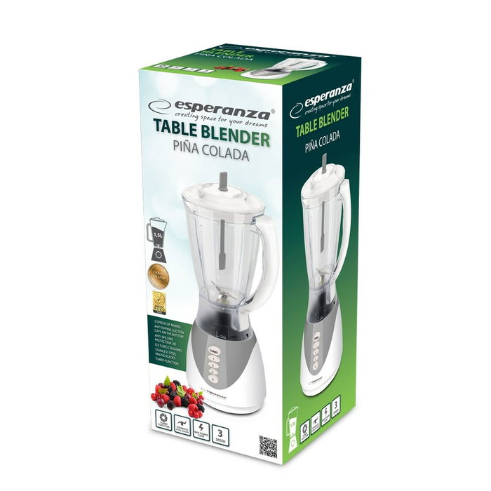 Esperanza Pina Colada EKM023E Batidora de vaso Blanco/Gris