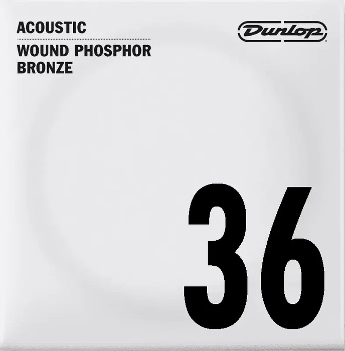 Dunlop Cuerda para Guitarra Acústica 92/8 Phosphor Bronze Calibre .036, Juego de Cuerdas Dunlopst