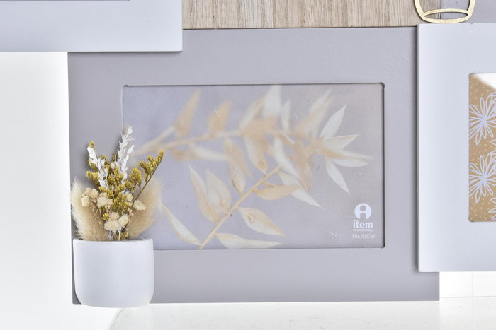 DKD Home Decor Marco Multifoto Urban Marron Blanco MDF Cristal 2 Unidades 46 x 3 x 39 cm