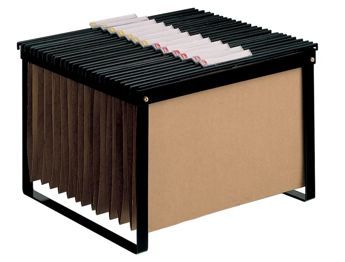 Q-connect Soporte para Carpetas Colgante Negro Bastidor de Sobremesa para Carpetas Tamaño Folio y DIN A4