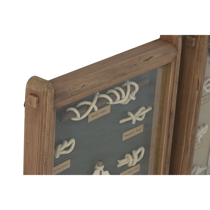 DKD Home Decor Cuadro Pino y Cristal 34x4x46 Nudos Surtido de 2