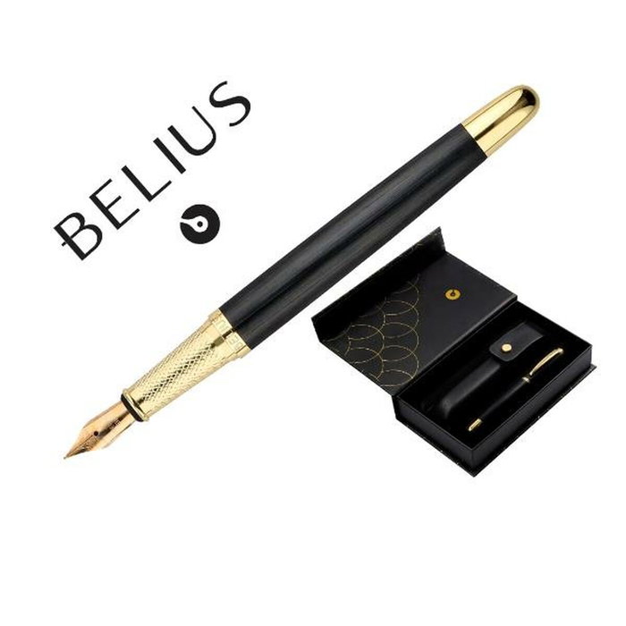 Belius Passion D'or Pluma con estuche de símilpiel y tinta azul Belius Passion D'or Pluma con estuche de símilpiel y tinta azul