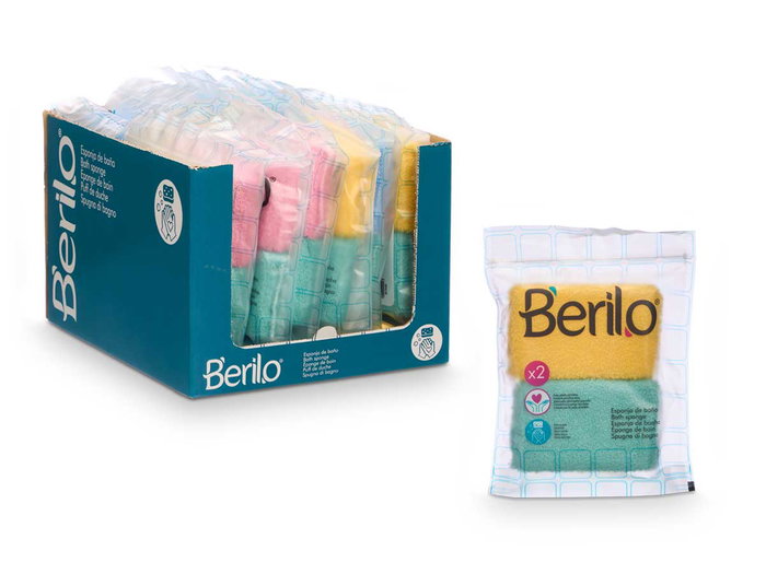 Berilo Set 2 Esponjas De Rizo Surtidas Colores 20x26x3 cm (Set de 18) Berilo Set 2 Esponjas De Rizo Surtidas Colores 20x26x3 cm (Set de 18)