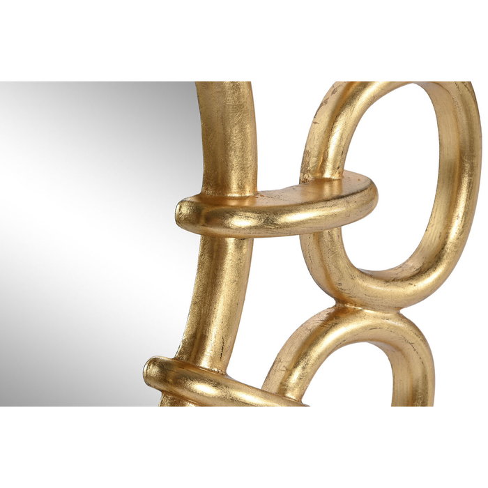 DKD Home Decor Espejo de Resina con Cadena Dorado 95x95x5 cm