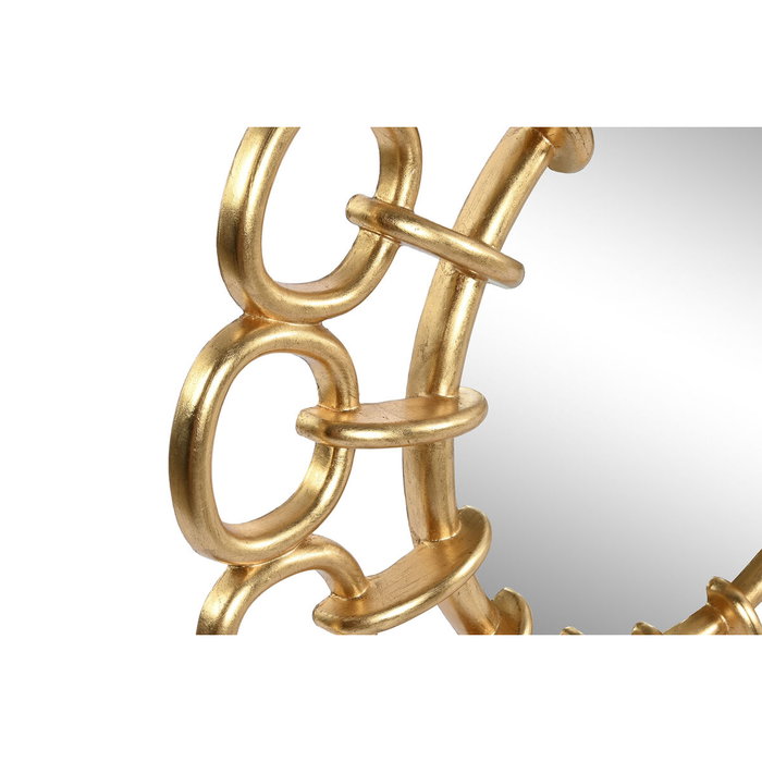 DKD Home Decor Espejo de Resina con Cadena Dorado 95x95x5 cm
