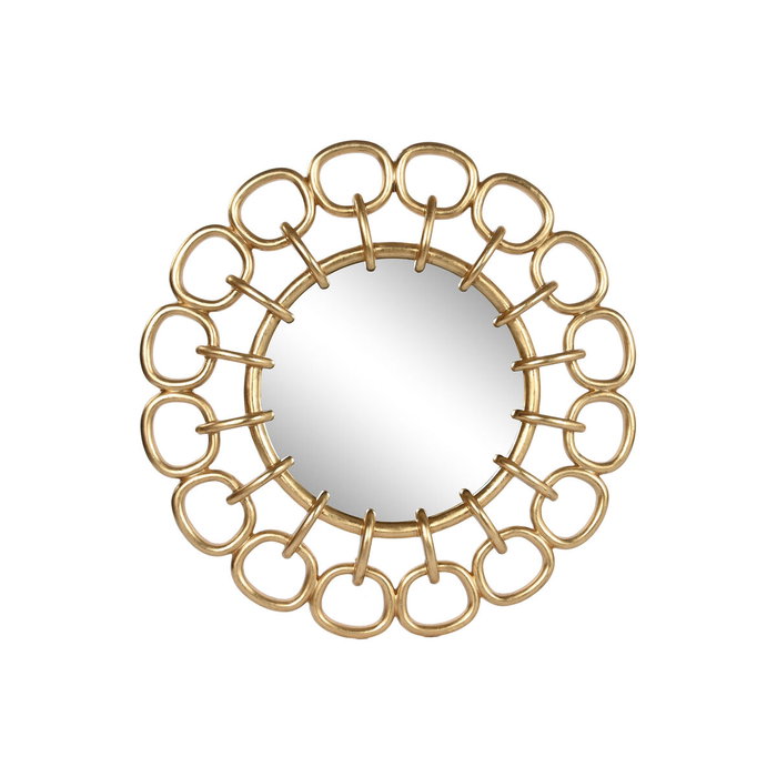 DKD Home Decor Espejo de Resina con Cadena Dorado 95x95x5 cm