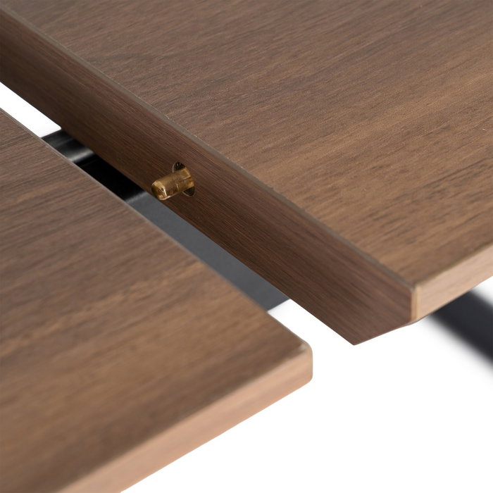 Mesa Extensible Marrón Dm-Metal Salón 120 X 80 X 76 cm