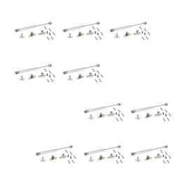 Emuca Lote de 10 pistones para puertas elevables H, 8kg, recorrido 80mm, con enganches, Acero y Plástico, Gris metalizado
