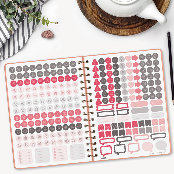 Finocam Agenda E10 762020526 Coral Semana Vista Horizontal 155x212mm 2026