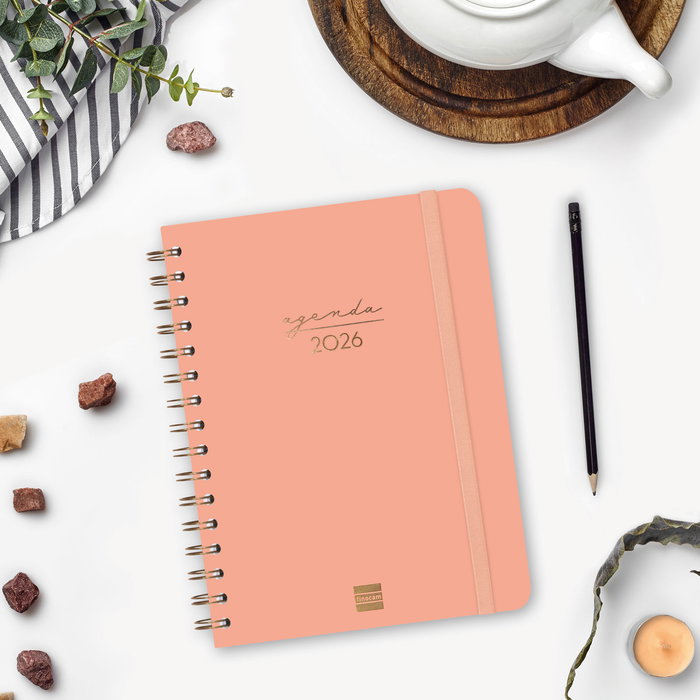 Finocam Agenda E10 762020526 Coral Semana Vista Horizontal 155x212mm 2026