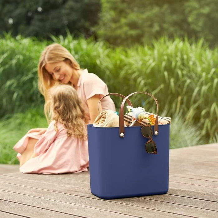 Rotho Mypet Bolso Tote ALBULA 25L Azul Iris de Plástico Reciclado, 40 kg, 2 Asas, Multiusos, 100% Reciclable