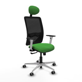 PIQUERAS Y CRESPO Silla de oficina Zulema con mecanismo Sincro, Verde y Negro