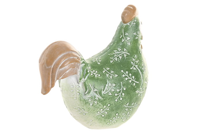 DKD Home Decor Figura de Resina Gallina Verde