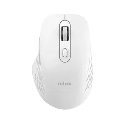 Nilox Ratón Dual Wireless Bluetooth + USB Type-A, 1600 DPI, 6 Botones, Blanco