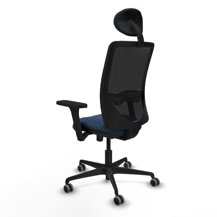 PIQUERAS Y CRESPO Silla de oficina Zulema con mecanismo Sincro, Azul marino y Negro