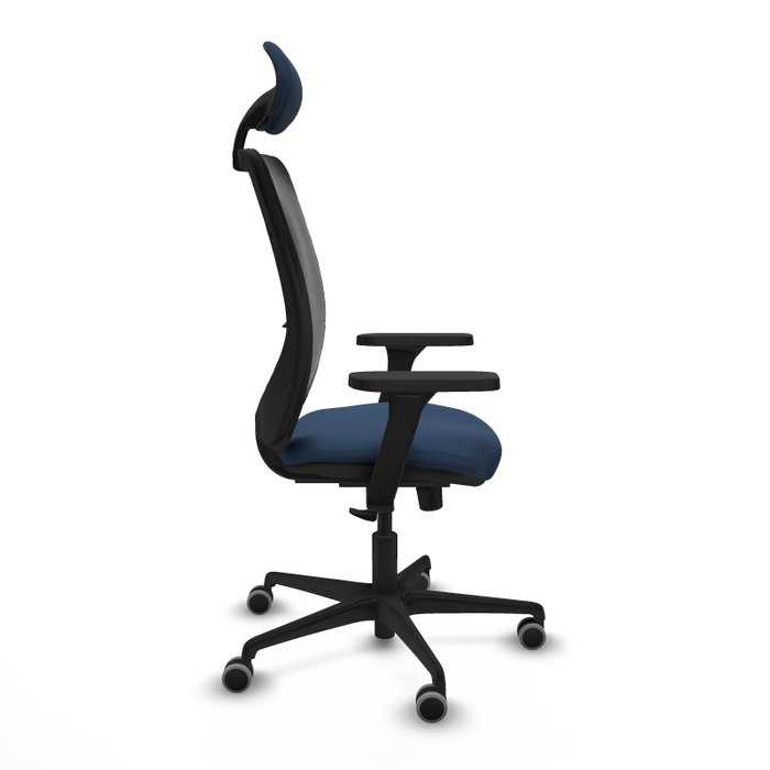PIQUERAS Y CRESPO Silla de oficina Zulema con mecanismo Sincro, Azul marino y Negro