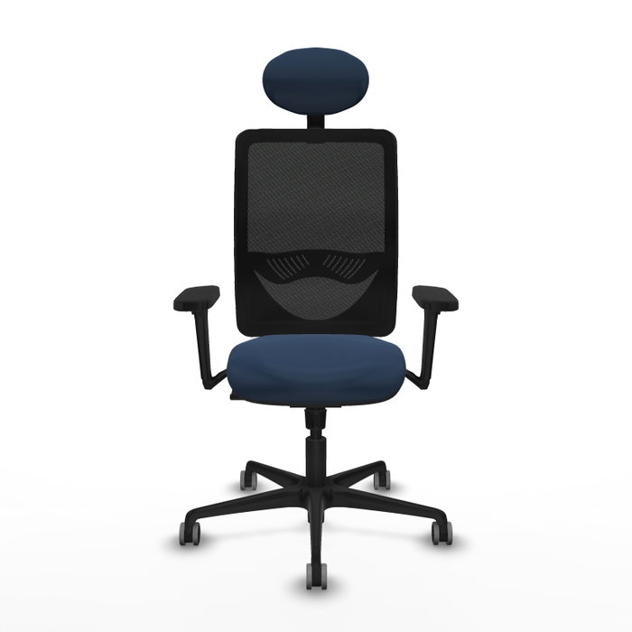 PIQUERAS Y CRESPO Silla de oficina Zulema con mecanismo Sincro, Azul marino y Negro
