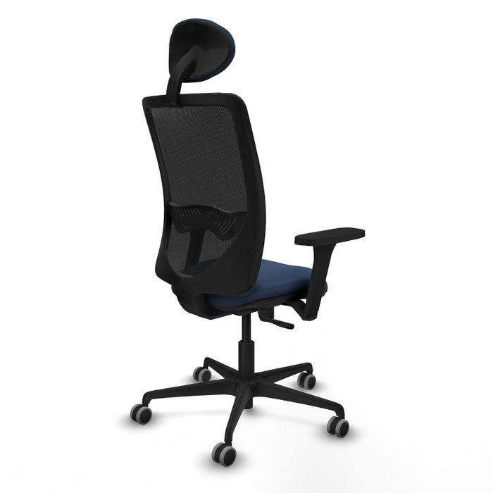 PIQUERAS Y CRESPO Silla de oficina Zulema con mecanismo Sincro, Azul marino y Negro