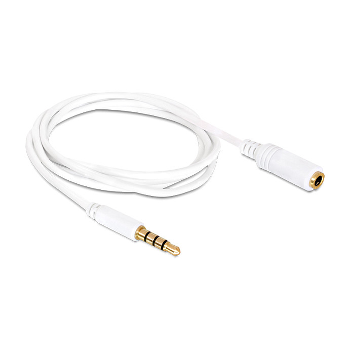 DeLOCK Cable de extensión de audio 3,5 mm Macho/Hembra 0,5 m Blanco