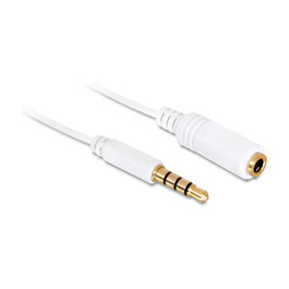 DeLOCK Cable de extensión de audio 3,5 mm Macho/Hembra 0,5 m Blanco