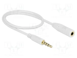 DeLOCK 84717 Cable de extensión de audio 3,5 mm macho a hembra 0,5 m blanco